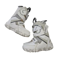 Used Burton GROM YOUTH 13 SB BOOTS Girls Snowboard Boots White Youth 13.0