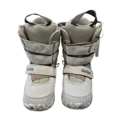 Used Burton GROM YOUTH 13 SB BOOTS Girls Snowboard Boots White Youth 13.0