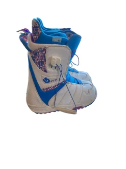 Used Burton IMPRINT 1 Girls Snowboard Boots White Youth 07.0