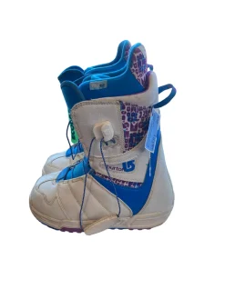 Used Burton IMPRINT 1 Girls Snowboard Boots White Youth 07.0