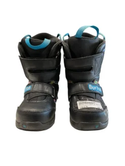 Used Burton KIDS GROM SZ 2 Boys Snowboard Boots Black Junior 02