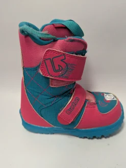 Used Burton MINI GROM SNOWBOARD BOOTS Girls Snowboard Boots Pink Youth 13.0