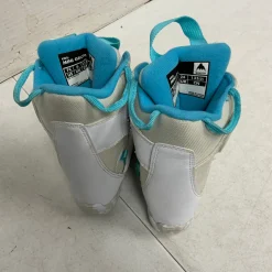 Used Burton MINI-GROM Girls Snowboard Boots White Youth 07.0