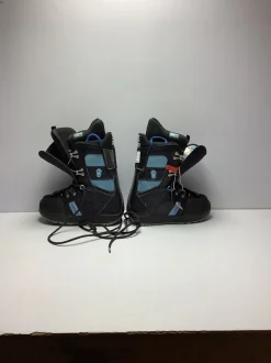 Used Burton PROGRESSION Girls Snowboard Boots Black And Sky Blue Junior 05