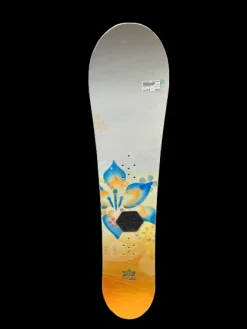 Used Burton PUNCH Girls Snowboard Only White And Yellow 129 cm