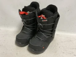 Used Burton ZIPLINE BOA Boys Snowboard Boots Black And Orange Junior 06