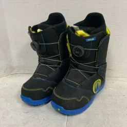 Used Burton ZIPLINE BOA Boys Snowboard Boots Black Junior 06
