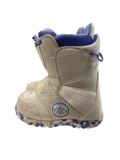 Used Burton ZIPLINE BOA SZ 3 Girls Snowboard Boots Royal Blue And White Junior 03
