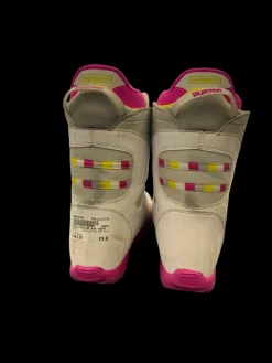 Used Burton ZIPLINE BOA YOUTH Girls Snowboard Boots White Junior 04