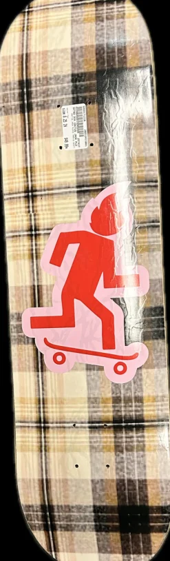 Used CACTUS JACK PLAID TRAVIS SCOTT Skateboard Deck Only Tan 8 1/4"