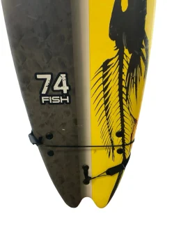 Used California Board Co 74 FISH Surfboard Yellow And Grey 6Ft 2In
