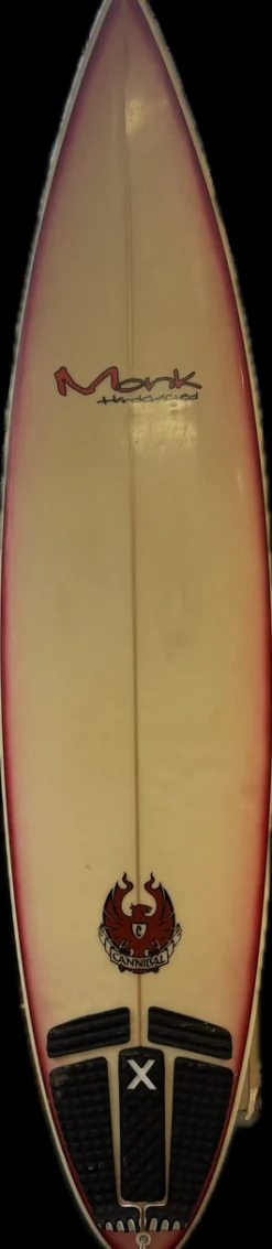 Used CANNIBAL MINI GUN Surfboard White 6Ft 4In