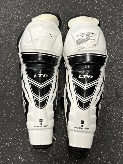 Used CCM LTP Junior Shin Guards White 12