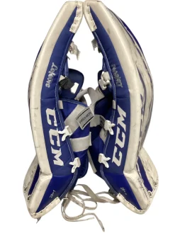 Used CCM R1.5 Goalie Leg Pads Junior Royal Blue 28