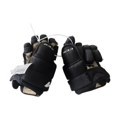 Used CCM 4R YOUTH GLOVES -HOLE- Youth Gloves Black 9"