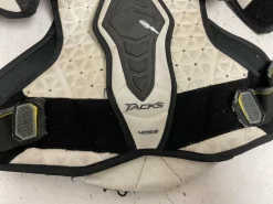 Used CCM TACKS 4052 Junior Shoulder Pads White/Black/Yellow LG