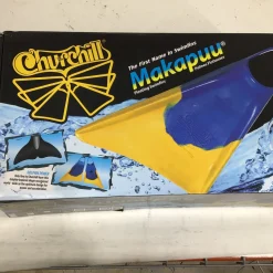 Used Churchill ADT MAKAPUU MD 8-9.5 FLOATING SWIM FINS Underwater Fins Royal Blue And Yellow MD