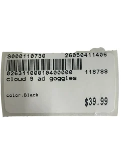 Used Cloud 9 Snow Goggles Adult Black