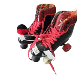 Used CRAZY TROLL SKATES 3-6 ADJ Junior Roller Quad Skates Black Adjustable