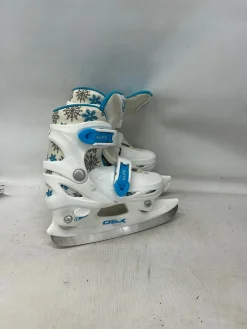 Used DBX BLITZ ADJ 10-13 Girls Softboot Skate Carolina Blue And White Adjustable