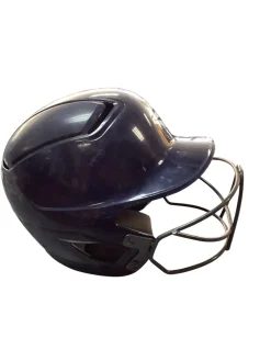 Used Easton BLUE HELMET W MASK Batting Helmet w/Mask Navy Blue SM