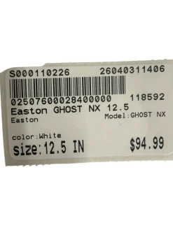 Used Easton GHOST NX RH Throw Fastpitch Gloves White 12 1/2