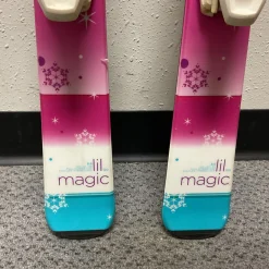 Used Elan LIL MAGIC Girls DH Ski/Binding White And Pink 120 cm