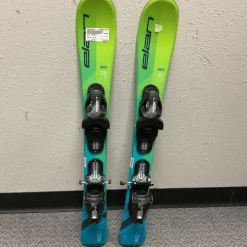 Used Elan PINBALL Boys DH Ski/Binding Green And Royal Blue 80 cm