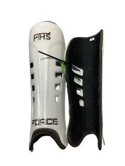 Used FHS FIELD HOCKEY SHIN GUARDS SZ SMALL Senior Shin Guards White 10 1/2"
