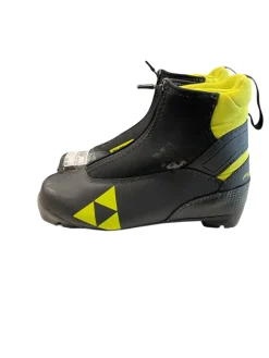 Used Fischer Boys NNN XC Ski Boots Black W 05-05.5 / JR 03.5-04
