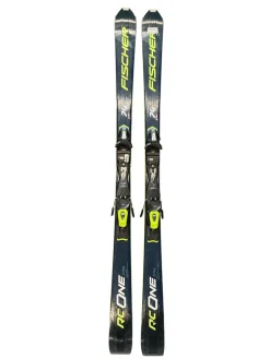 Used Fischer RC ONE 174CM Mens DH Ski/Binding Black And Yellow 174 cm