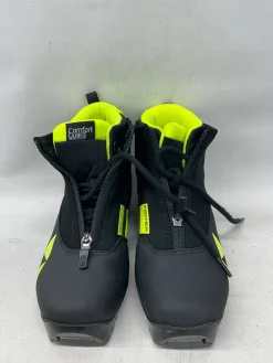 Used Fischer XJ SPRINT Boys NNN XC Ski Boots Black W 05-05.5 / JR 03.5-04