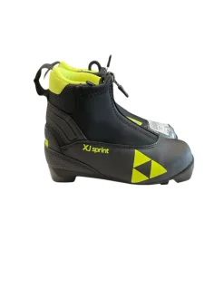Used Fischer XJ SPRINT NNN SZ 29 Boys NNN XC Ski Boots Optic Yellow YT-11