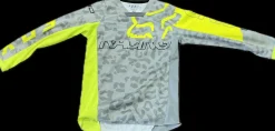 Used Fox Youth Top Grey And Lime SM