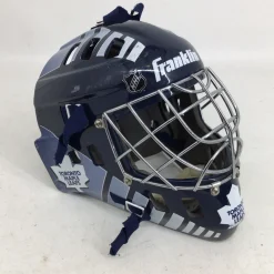 Used Franklin GFM1000 JR TORONTO MAPLE LEAF GOALIE St Hcky Goalie Helmet Yth Navy Blue One Size