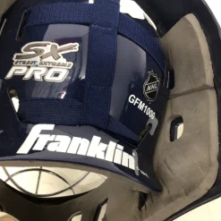 Used Franklin GFM1000 JR TORONTO MAPLE LEAF GOALIE St Hcky Goalie Helmet Yth Navy Blue One Size