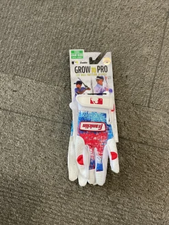 Used Franklin GROW TO PRO BB/SB Batting Gloves White SM