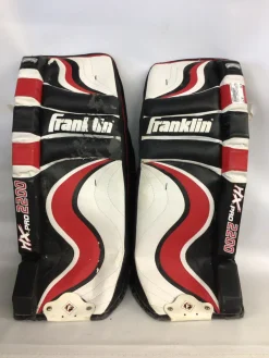 Used Franklin HOCKEY EXTREME PRO Goalie Leg Pads Youth Black SM
