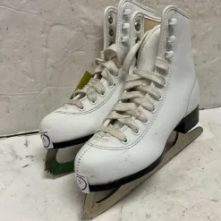 Used Girls Figure Skates White Junior 01