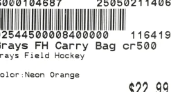Used Grays Field Hockey Player Carry Bag Neon Orange
