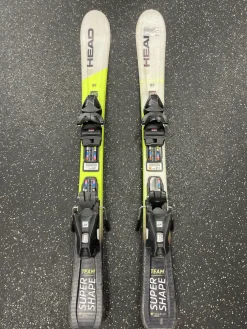 Used Head SUPER SHAPE TEAM Boys DH Ski/Binding Yellow 97 cm
