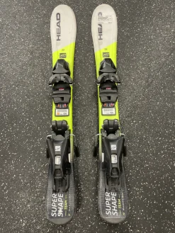 Used Head SUPER SHAPE TEAM Boys DH Ski/Binding Yellow 77 cm