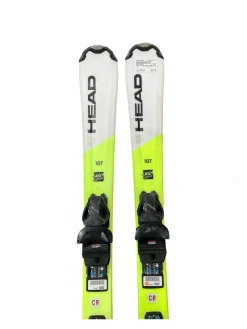 Used Head SUPER SHAPE TEAM Boys DH Ski/Binding Yellow 107 cm