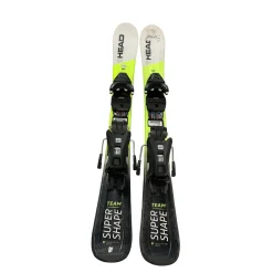 Used Head SUPER SHAPE TEAM Boys DH Ski/Binding Yellow 97 cm