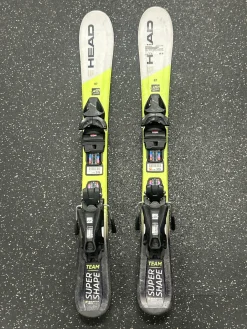 Used Head SUPER SHAPE TEAM Boys DH Ski/Binding Yellow 87 cm