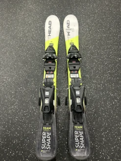 Used Head SUPER SHAPE TEAM Boys DH Ski/Binding Yellow 87 cm