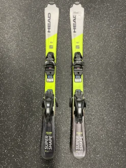 Used Head SUPER SHAPE TEAM Boys DH Ski/Binding Yellow 107 cm