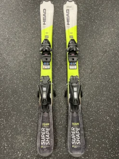 Used Head SUPER SHAPE TEAM Boys DH Ski/Binding Yellow 107 cm