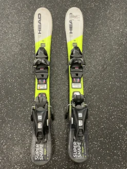 Used Head SUPER SHAPE TEAM Boys DH Ski/Binding Yellow 77 cm