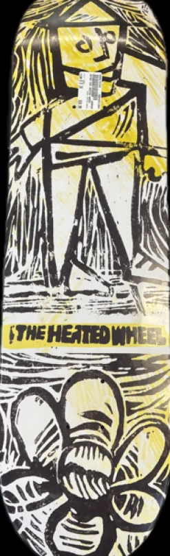 Used HEATED WHEEL Skateboard Deck Only Green 8 1/2"